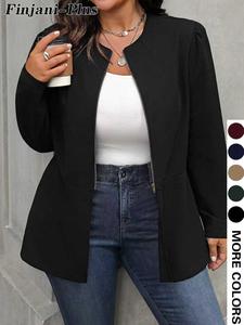 plus size women's casual loose-fitting coat for fall & winter, comfortable moderate thickness outerwear for everyday style, workwear