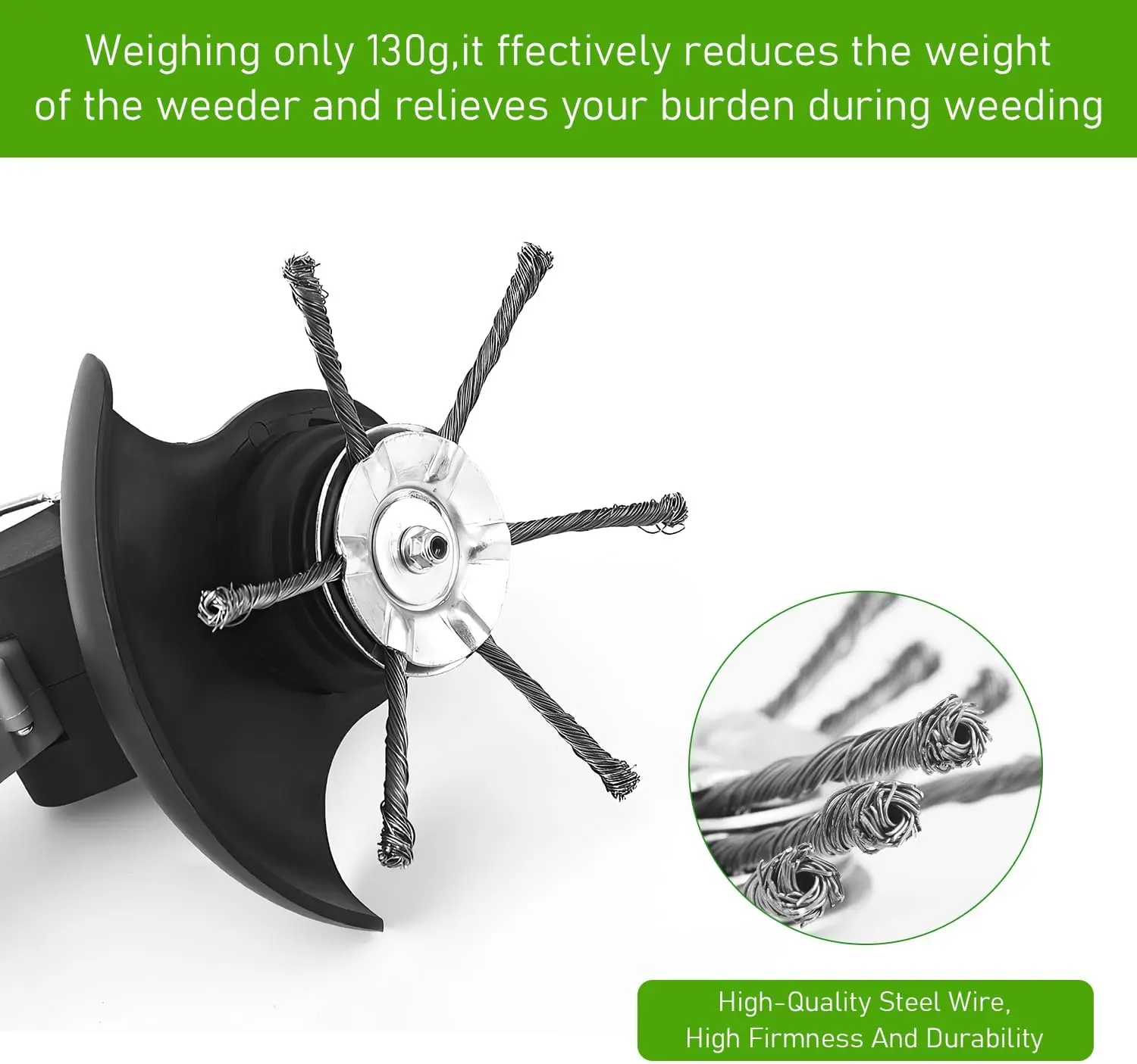 High-Quality Steel Wire Metal Lawn Mower Head, 130g Lightweight Garden Grass Trimmer Accessory, Durable Cordless Weeder Cutting Blade for All Seasons