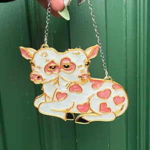 Two Headed Cow Handmade Suncatcher