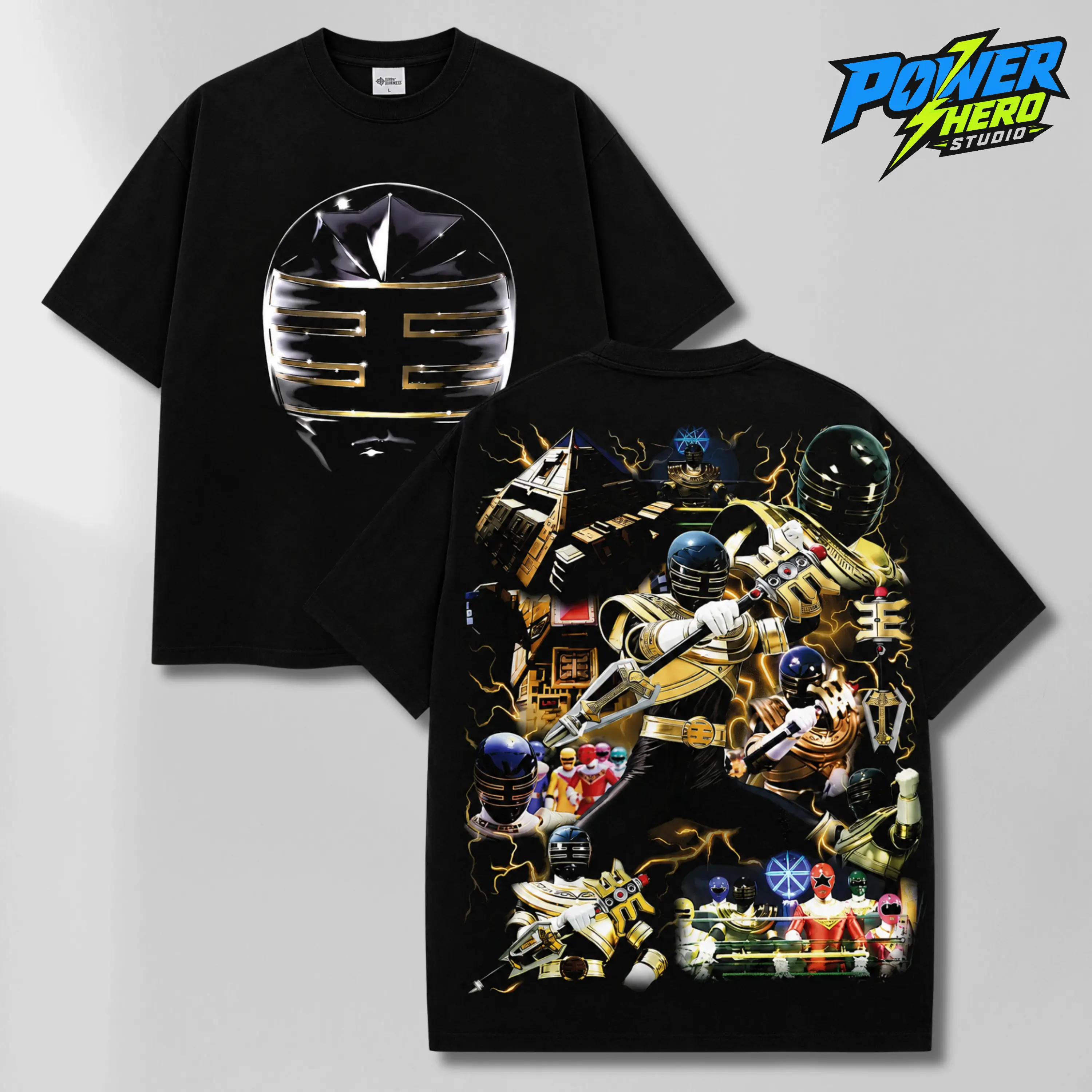 Vintage Gold Ranger - Zeo Power Ragers Heavy Cotton T-Shirt – Retro 90s TV Series, Movie & Game Superhero Graphic Tee, Classic Comic Style Unisex Top For Fans & Collectors