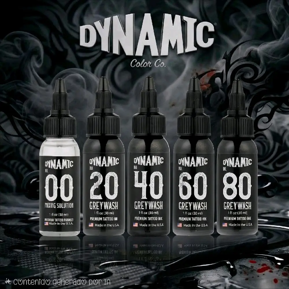 Dynamic Greywash Tattoo Ink - 1 oz. Bottle Set of 5*Vegan For Tattoo Artists