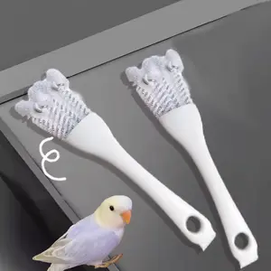 multi-functional bird cage brush, parrot cage cleaning tool, bird poop scraper, all-in-one bird supplies cleaner