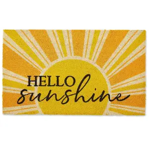 Design Imports Yellow Hello Sunshine 18x30 Doormat