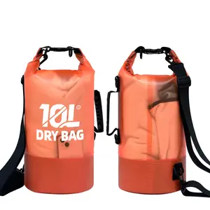 IPX8 Waterproof Floating Dry Bag (5L/10L/20L) with Roll-Top Seal, Crossbody Shoulder Strap, Boat Safety Kit for Beach, Kayak Fishing Sports & Outdoor Gym Bag Accessories water