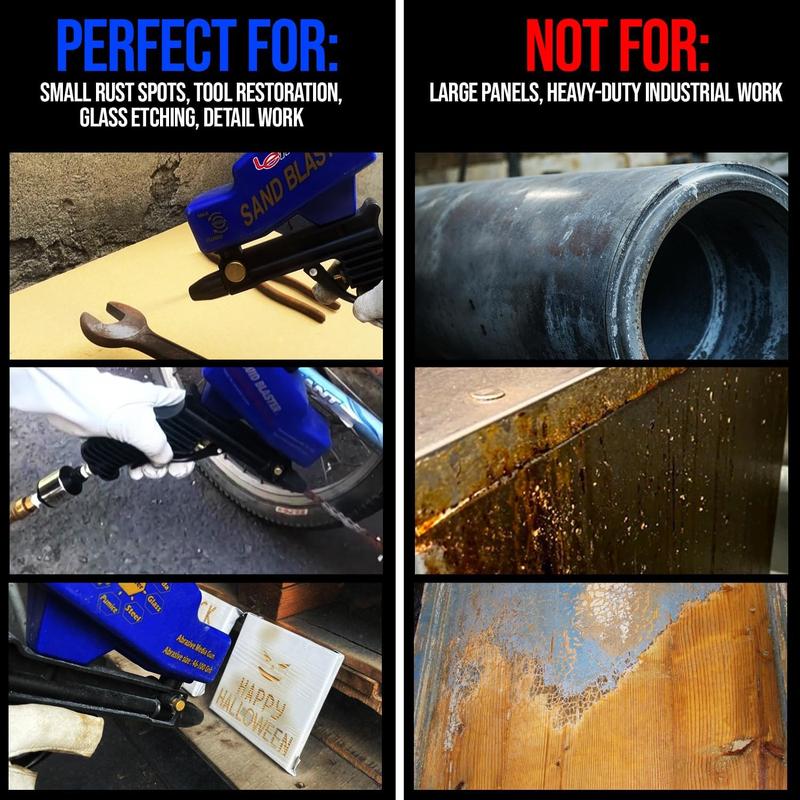 Portable gravity-fed sandblasting gun pneumatic sandblasting kit rust-proof sandblaster small sandblasting machine