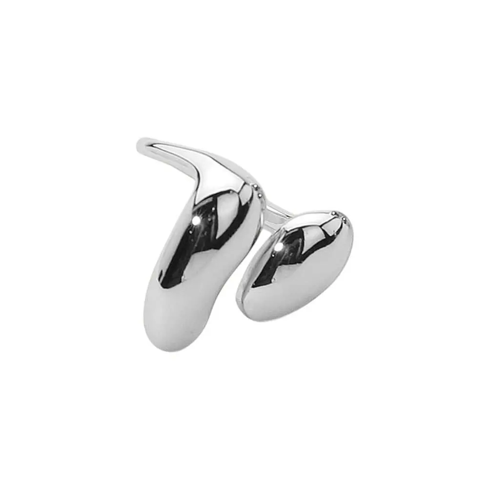 SECRET BOX_Stainless Steel Bold Sculptural Chunky Open Ring: Rhodium