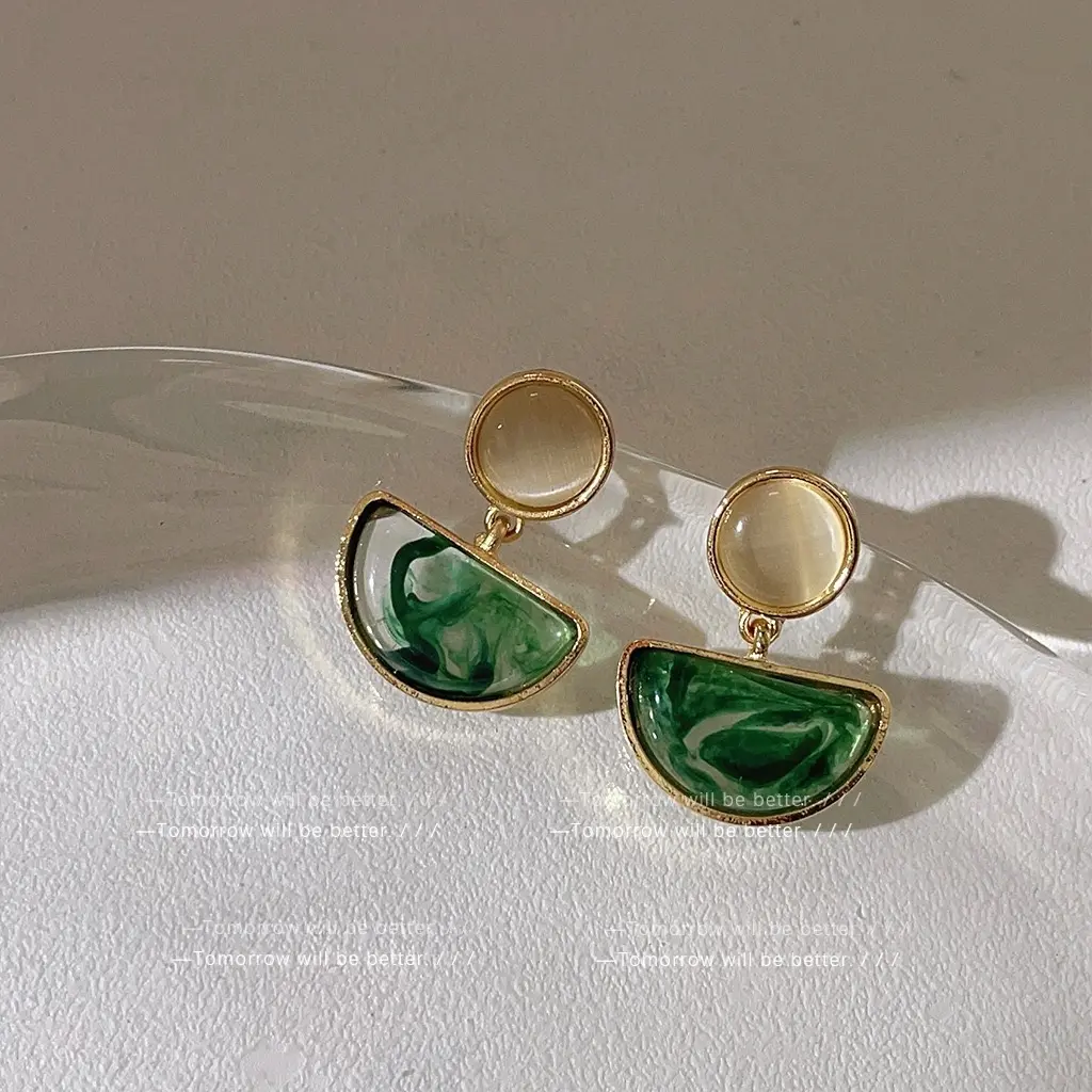 French geometry shape blooming Vintage Earings Female Female Female