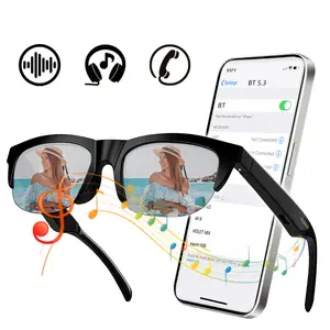 Wearable Multifunctional Bluetooth Smart Glasses,Built-in Mic & Speakers,Durable Anti-Blue Light Glasses with Earbud Headset for Music & Calls,Voice Control,Electronic Audio Glasses for Men & Women,Bluetooth Clear Glasses, Smart Wireless Glasses