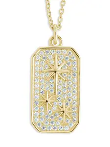 Pave CZ North Star Pendant Necklace