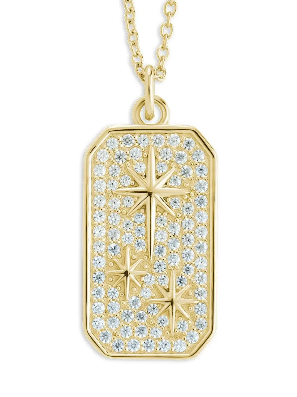 Pave CZ North Star Pendant Necklace