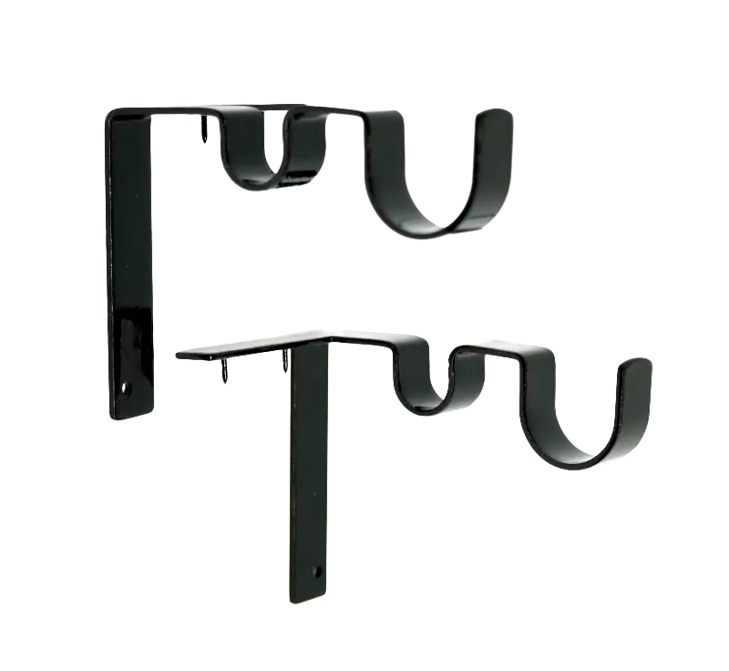 Heavy-Duty Double Rod Brackets, Curtain Rod Holders for Home Curtain & Blind Accessory Needs