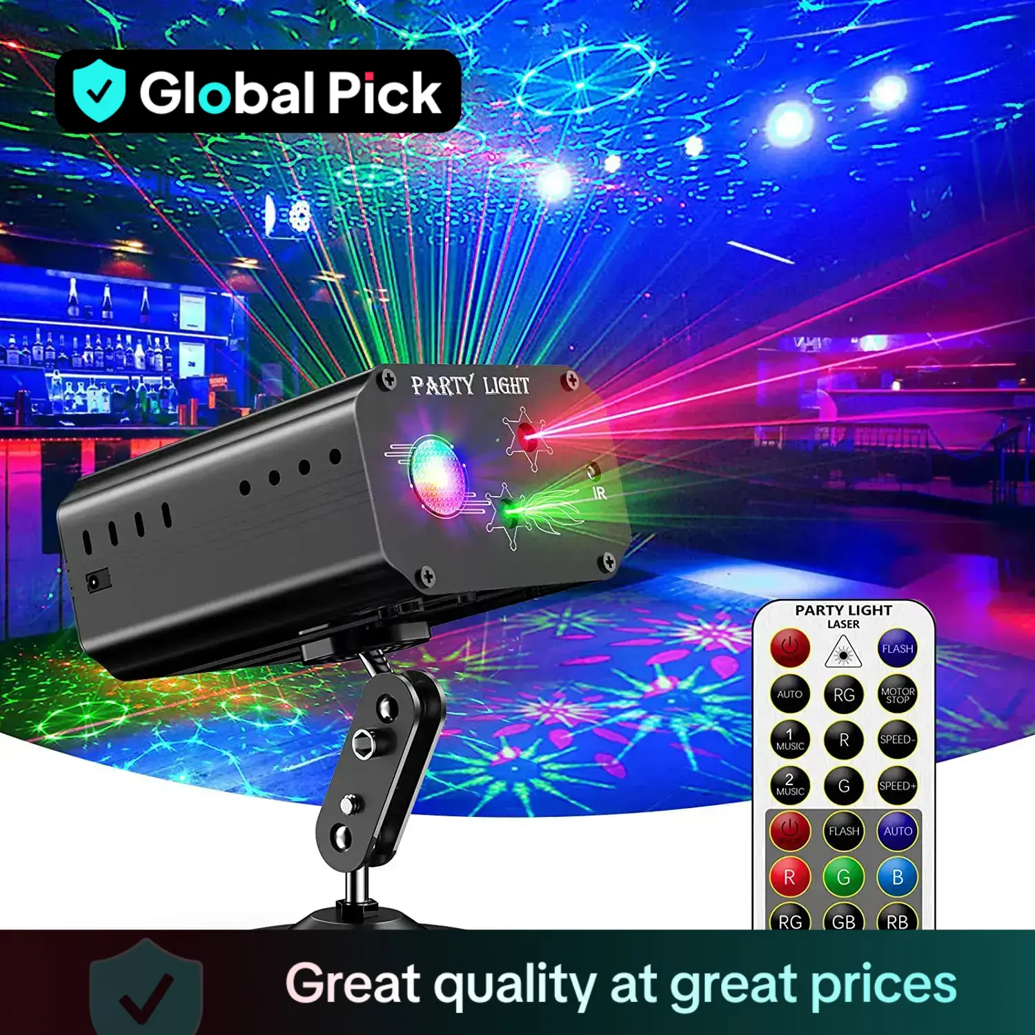 1pc All Aluminum One Body Party Disco Light with Remote Control, USB Powered, for Party Birthday Wedding Holiday Christmas Decoration, Halloween, Ligh