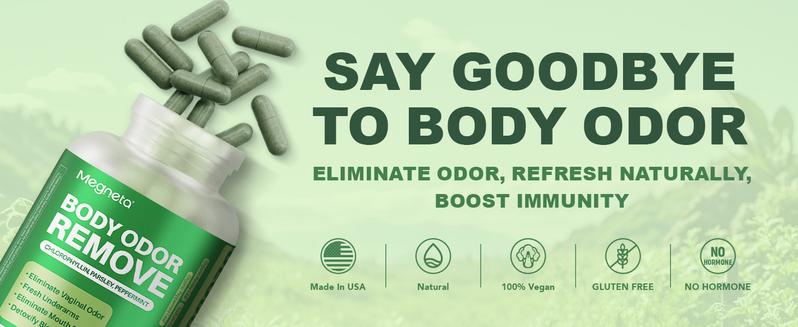 Body Deodorizing Supplement, Natural Internal Odor Control Pills for Men & Women, Chlorophyll Capsules for Skin, Breath, and Gut Health (60 Capsules)