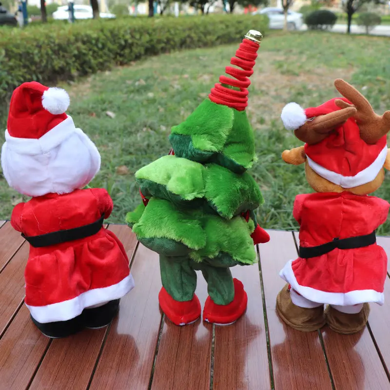 Singing and dancing Christmas tree old man elk doll electric plush toy Christmas gift