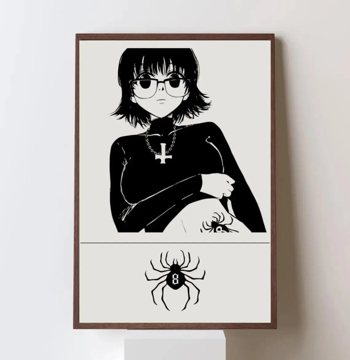 Shizuku Spider Tattoo Wall Art, Hunter x Hunter Poster With Minimalist Look, Unique Character Prints Decor, Frameless