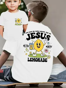 Kids Christian Front & Back Graphic T-Shirt - 'Jesus Made Lemonade' Tee