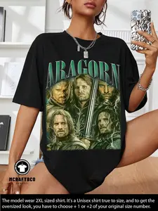 Limited Aragorn shirt Vintage 90s Grapic Viggo Mortensen Tee Unisex Lord of the Rings Tshirt Bootleg horror Sweatshirt Cotton Crewneck