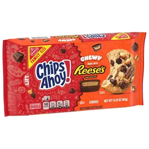 CHIPS AHOY! Chewy Chocolate Chip Cookies with Reese's Peanut Butter Cups, Family Size, 14.25 oz