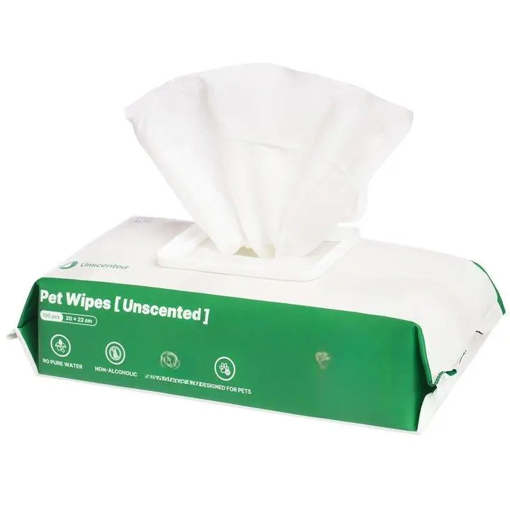 Silver Ion Antibacterial Pet Wipes Hypoallergenic for Dogs with Aloe Vera Glycerin 8x9 Non-Woven Fabric Comprehensive Cleaning Solution