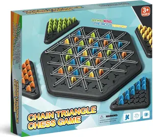 Chain Triangle Chess Game, Geometric Chess Game, Board Games for Family Night, Family Games for Kids and Adults, 2 to 4 Players