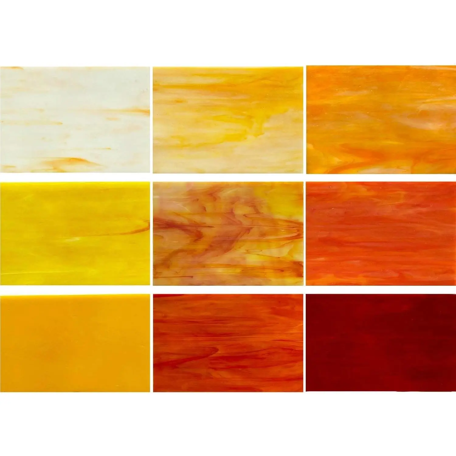 9 Pack Yellow Stained Glass Sheets, 4 x 6 inch Mosaic Glass Art Glass for Stained Glass Projects and Mosaics