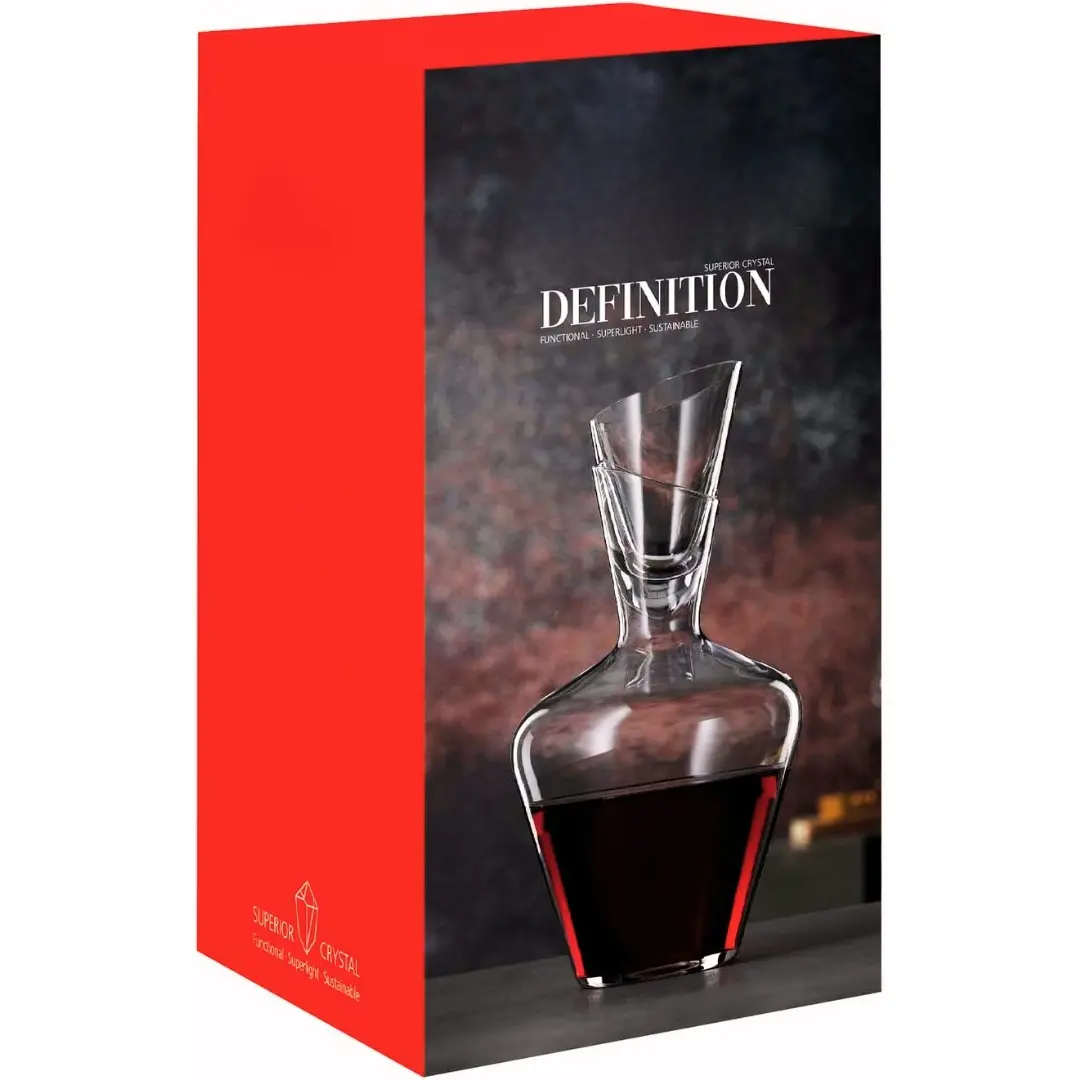 Definition Decanter - European-Made Crystal Wine Decanter with Stopper, 33oz, Dishwasher Safe for Red or White Wine, Elegant Glassware Set of 1