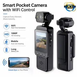 Portable Mini Action Camera 1080P HD with WiFi, Night Vision, Image Stabilization | Rotatable Lens Vlog Camera for Travel & Sports | 1.6 Inch Screen, Hidden Recording, Pocket & Handheld Design