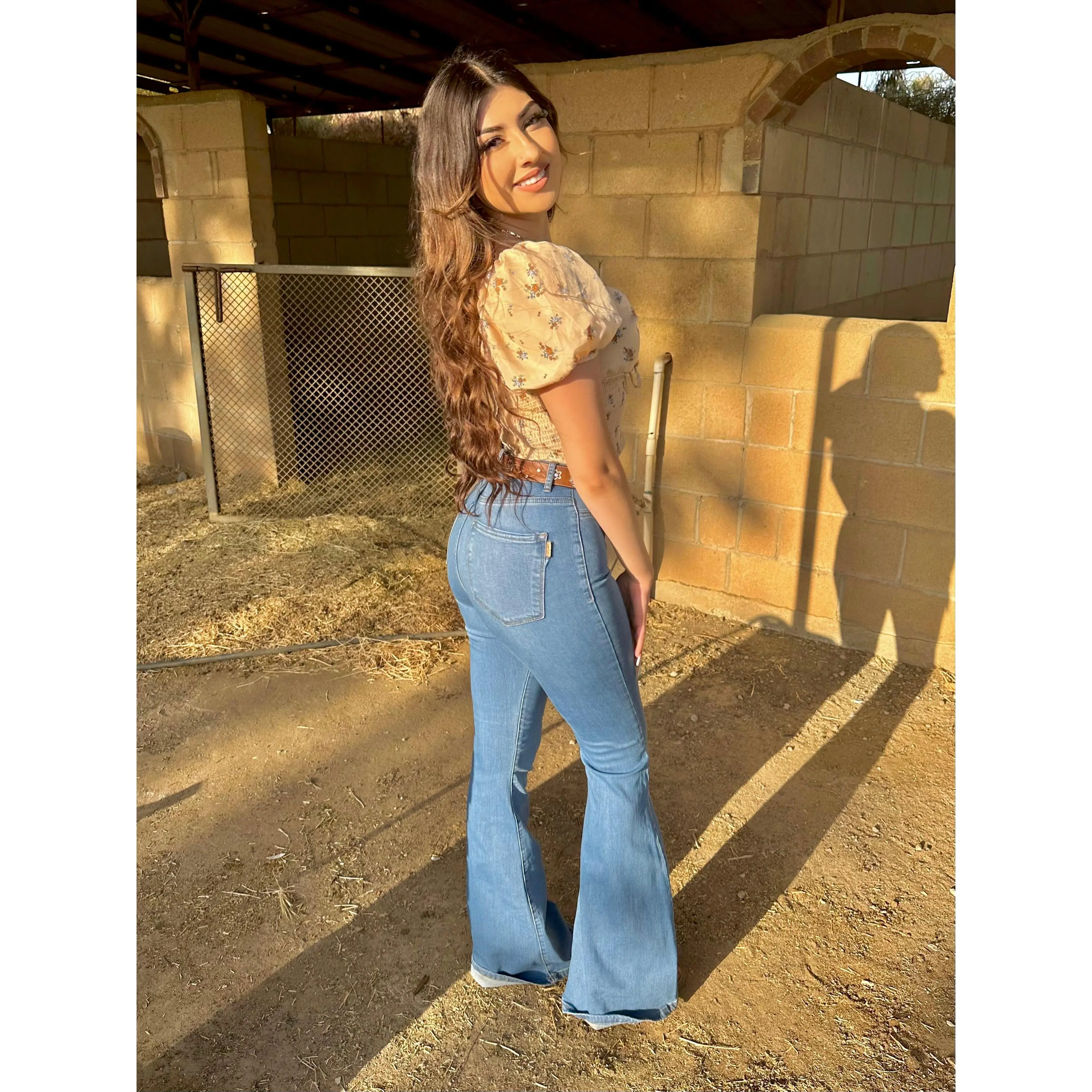 Gemmalee High-Waisted Flare Jeans (medium stone)