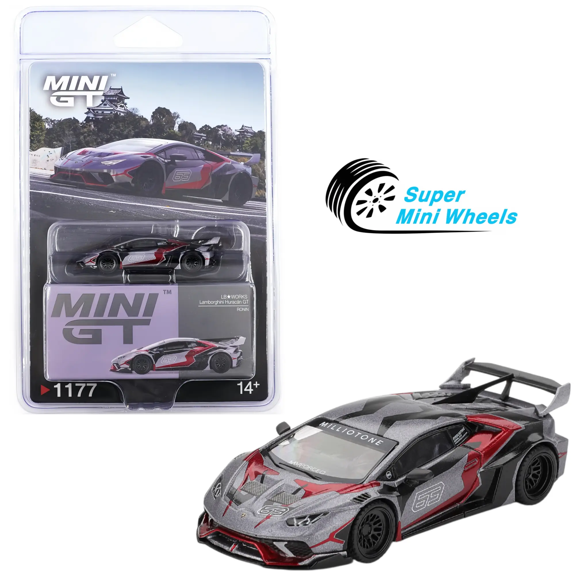 Mini GT 1:64 LB WORKS Lamborghini Huracán GT RONIN – Grey #1177