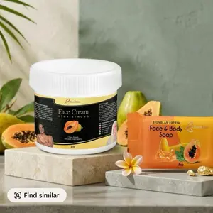 Byenblan Papaya Mini SAMPLE Grimèl Dyòl Nwè SET-Face cream 2oz & 7oz Body Soap-skin care