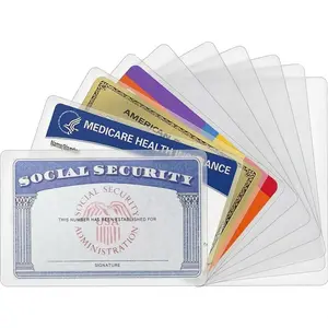 Social Security Card Protective Cover Shield, 10/20/50pcs Matte PVC Waterproof Anti-fingerprint Plastic Sleeves, Suitable for Healthcare, Social Security, Business, ID & Credit Cards, SSN Card, Office Gadgets & ID Card Holder