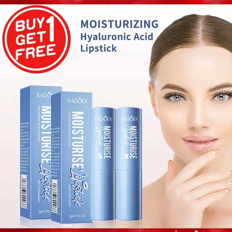 2pcs Hyaluronic Acid Lipstick Butter Stick for Dry, Dull Lips, Moisturizing, Hydrate and Nourish, Radiant, Glow, Smooth Fine Texture, Suitable for All Light Beige Types, Long-lasting Hydrating Lip Balm, Lip Moisturizer, Lip Care