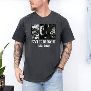 Comfort Colors Kyle Busch Tribute Shirt, NASCAR Legend Memorial Tee, RIP Rowdy Shirt, Vintage NASCAR Tribute Top