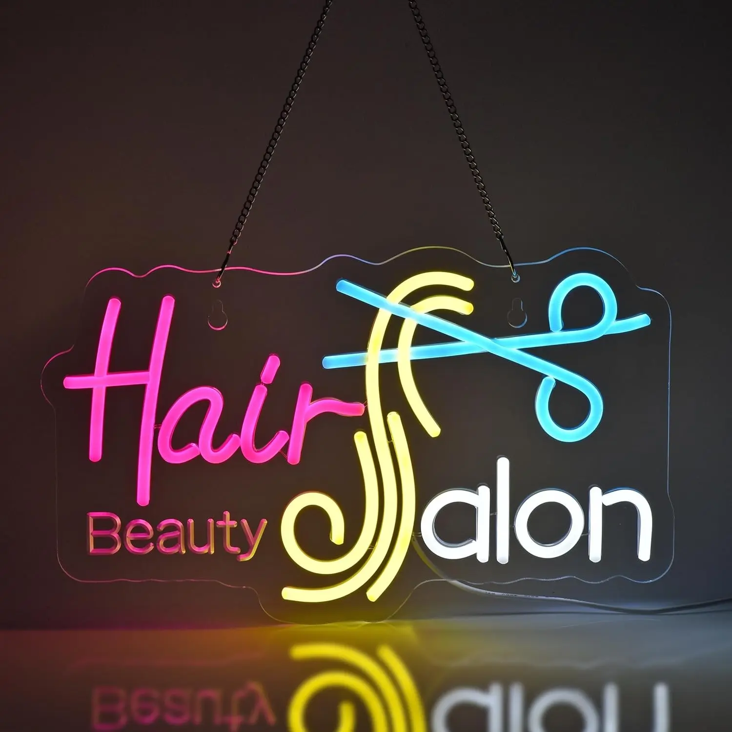 Hair Salon Neon Light Wall Art Decoration, USB Powered Super Bright Adjustable Lighting, for Business Beauty Makeup Room Hairdresser Gift