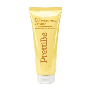 Prettibe Snail Brightening Facial Cleanser – Deep Skin Repair, Hydration, and Radiance | Niacinamide, Vitamin C, Snail Mucin – 99% Vegan, Fragrance-Free, Pore Refining