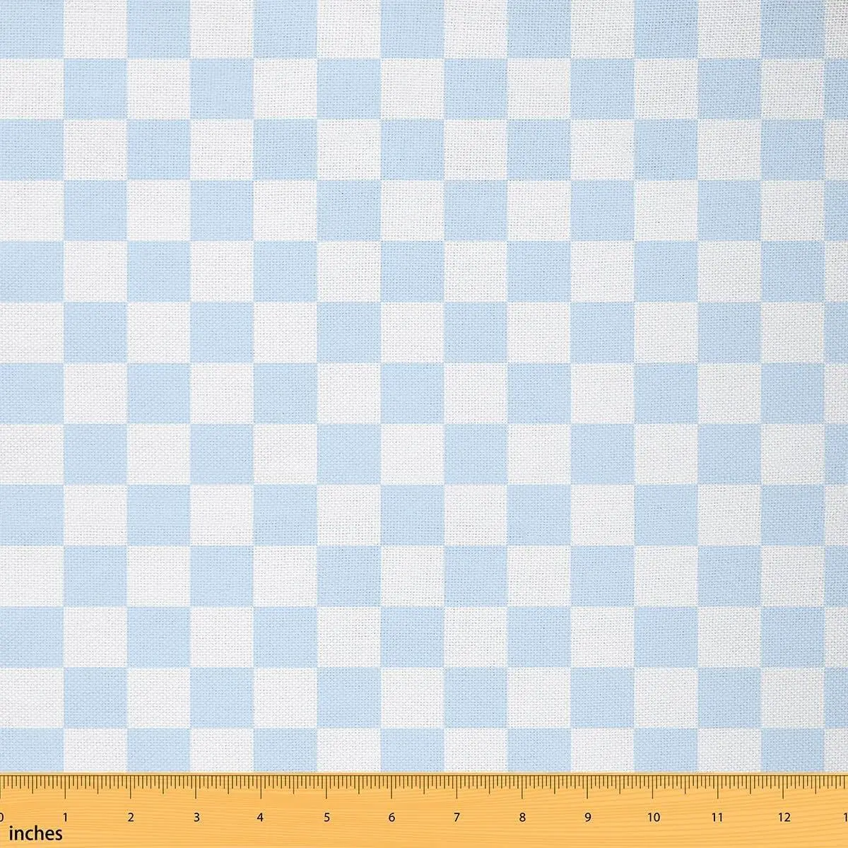 Checkerboard Grid Fabric,Blue and White Geometric Plaid Flannel Polyester Fabrics,Checkers Quilting Supplies Sewing,Modern Simple Style DIY Crafts