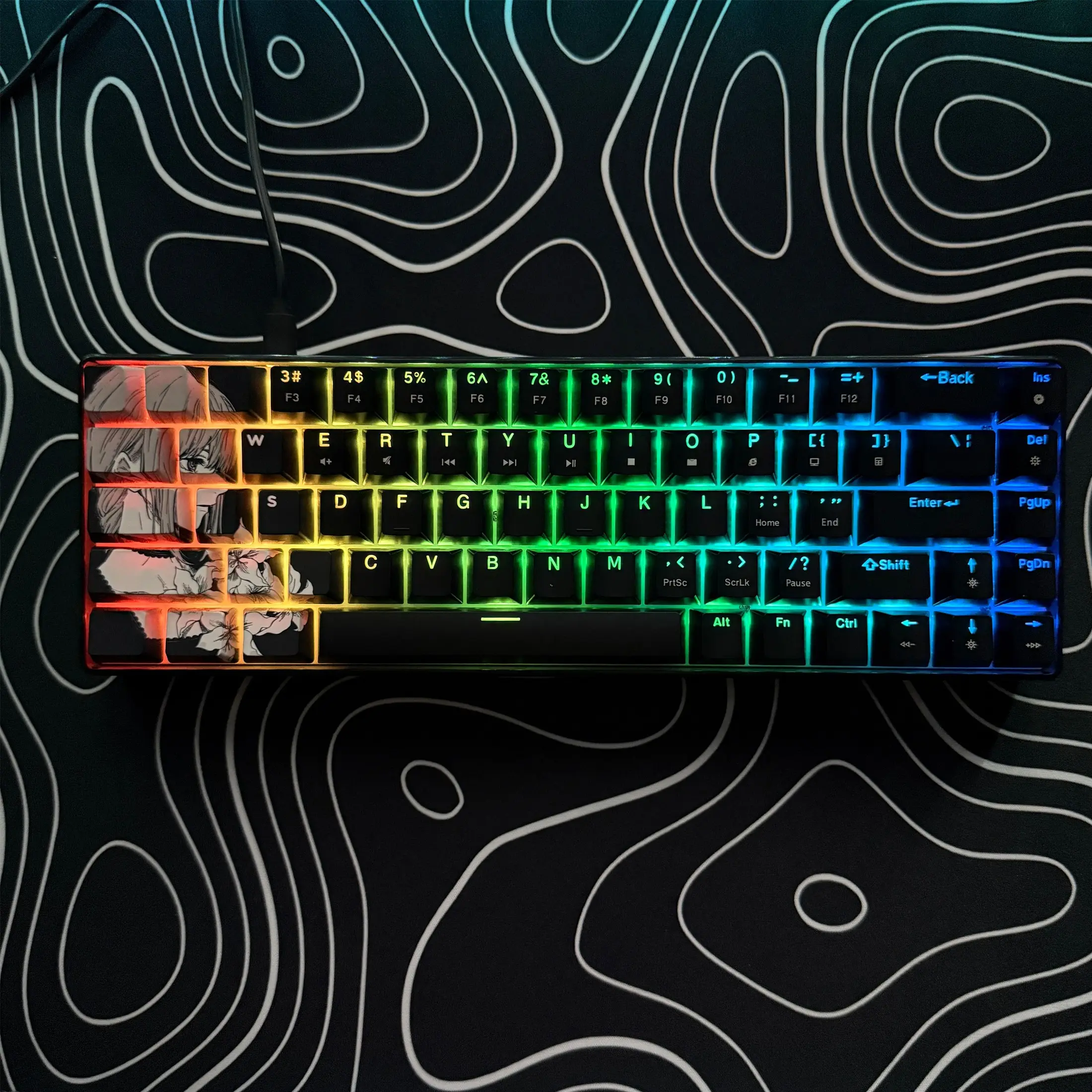 60% Wired Mechanical Gaming Keyboard RGB Backlit Anti-Ghosting Compact 68-Keys Mini Keyboard Lighted Mechanical Keyboard with actile Brown Switch | for Windows Laptop PC Gamer Office Typist Gaming Accessories