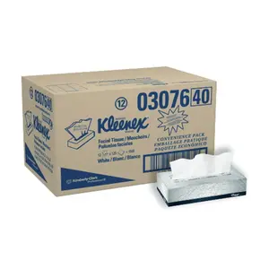 Kimberly-Clark KCC 03076 Kleenex Signal Facial Tissue 8.4X8.6 2P White- 125 Count - Case of 12