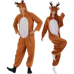 Era Ghost Christmas Reindeer Adult Costume Unisex Deer Animal Jumpsuit Party Onesie, Christmas Party, Halloween Party, Festival Performance Plush One-Piece Cosplay Pajamas animal onesie Santa Claus Cheongsam Dress