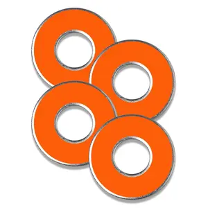 Washer Toss Game Set of 4 | Orange | 2.5” Metal Throwing Washers | Tailgate and Backyard Game