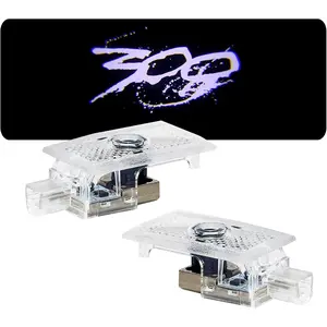 2pcs Never Fade Car LED Door Logo Compatible 300 300C 300S 2005-2024,Ghost LED Projector Laser Courtesy Step Shadow Light Accessorie (White)