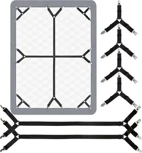 6PCS Bed Sheet Straps Fitted Sheet Straps Adjustable Sheet Clips Fits Mattresses Enhance Your Sleeping Experience heavy duty