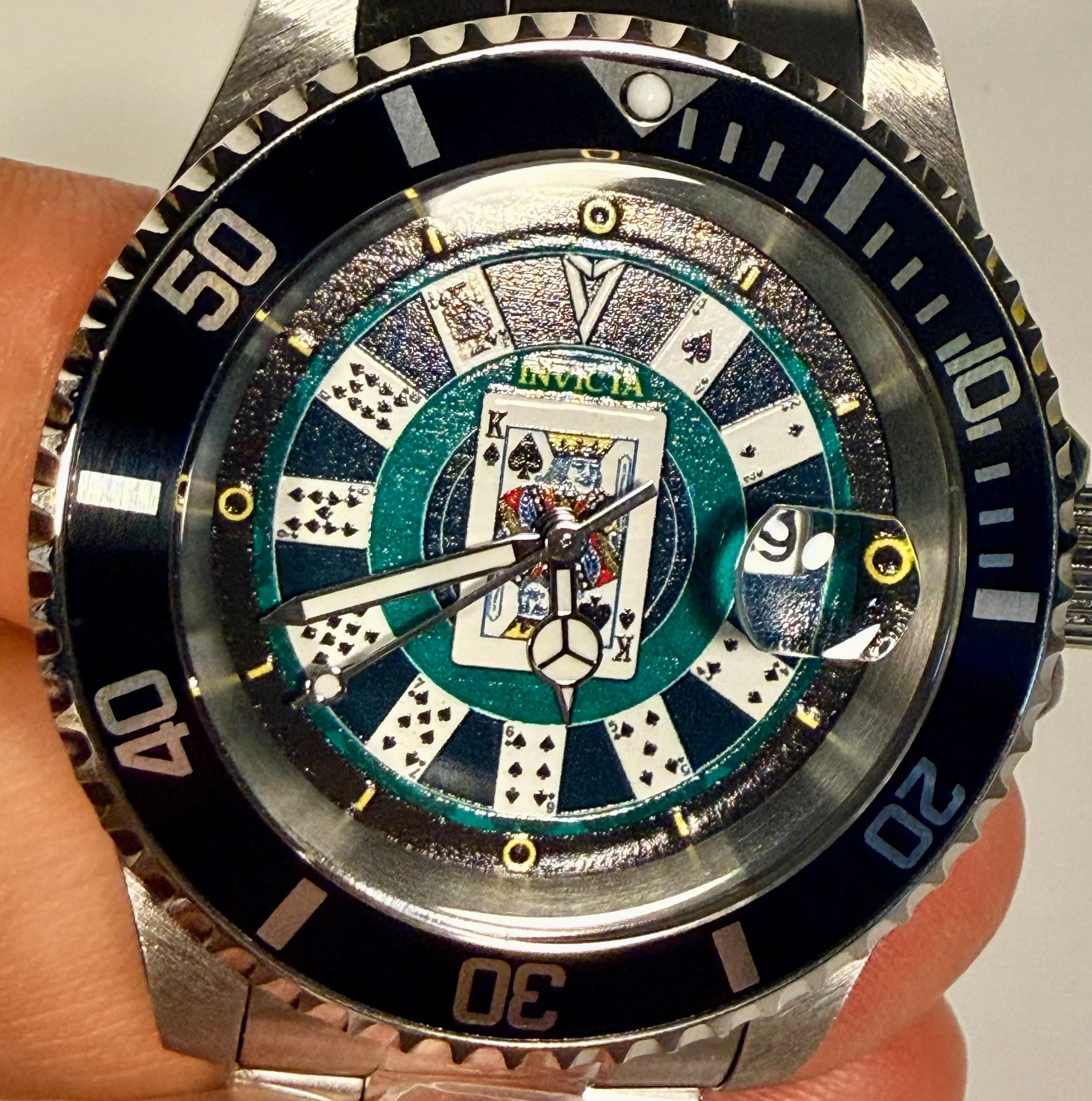 50524 Invicta Mens Pro Diver House of Cards Green Dial 40mm Stainless Steel 200M