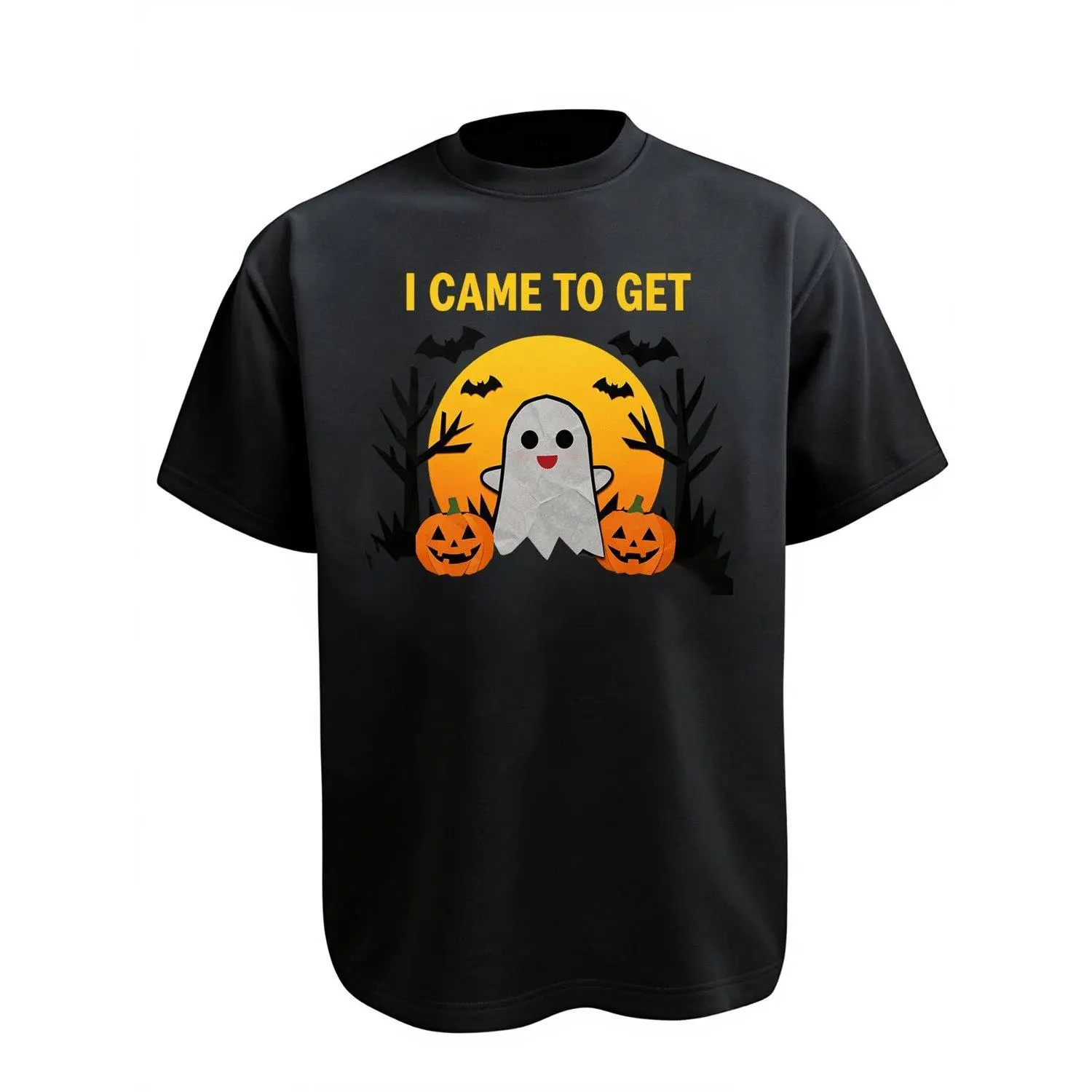 Halloween Ghost Spooky Pumpkin Moon Design Funny Halloween Costume Shirt for Adults Trick Or Treat Party Wear Cute Ghostie Graphic Tee Perfect for Haunted Houses and Parties T Shirt Apparel