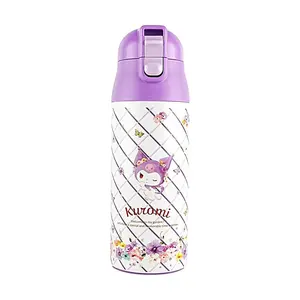 SKATER Sanrio Kuromi Insulated Tumbler 360ml - One-Touch Lock, Lightweight Stainless Steel Water Bottle, Pastel Floral Design