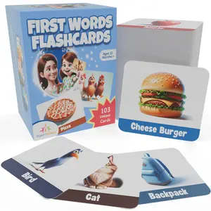 First Words Flashcards for Toddlers 1-3 | Premium Lifelike Designs & Interactive Learning | Fun Educational Toys for Boys & Girls | Teach Vocabulary with Engaging Images & Thought-Provoking Questions