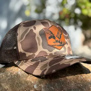 Richardson Duck Bark Camo Leatherette Patch Hat 112 - Camo Two-Tone Cap with a Duck Patch