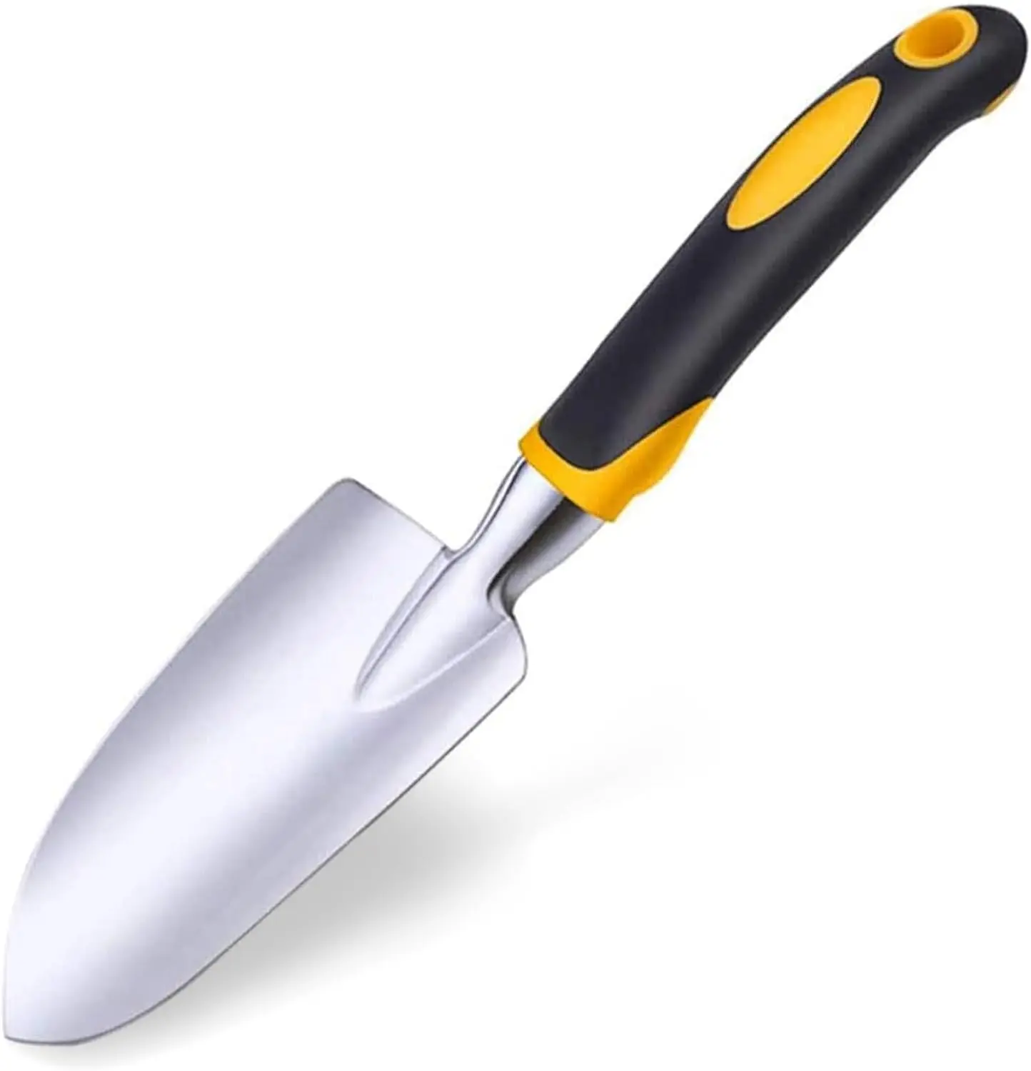 High Hardness Alloy Anti-Rust Garden Trowel Hand Shovel for Elder & Women, Heavy Duty Small Garden Spade with Rubber Comfortable Grip Handle, Hanging Hole for Gardening Digging, Weeding, Easy to Clean