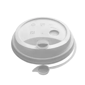 Clear Attached Stopper Lid for 16-32oz Premium PP Injection Plastic Cups (90mm Diameter)
