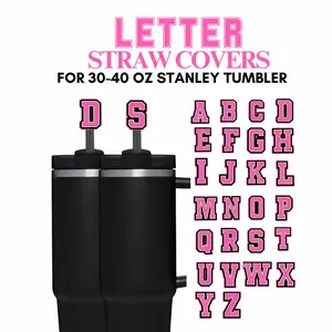 Letter Straw Cover, Straw Cover , Straw Topper, Stanley Cup Accessories, Straw Topper, Drinkware Mugs